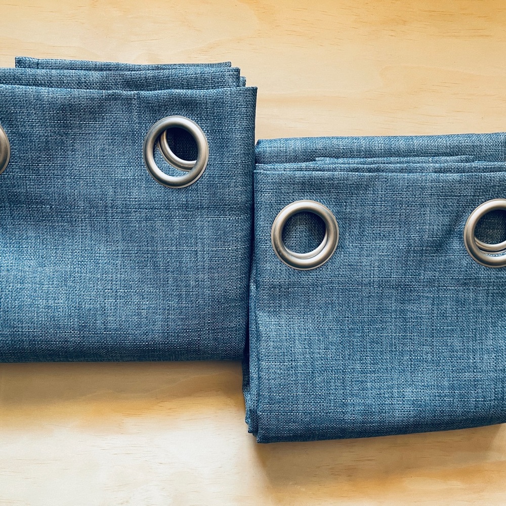 Threshold Rustic Blue - Silver Grommet Black Out Curtain Panels (54”x84”)